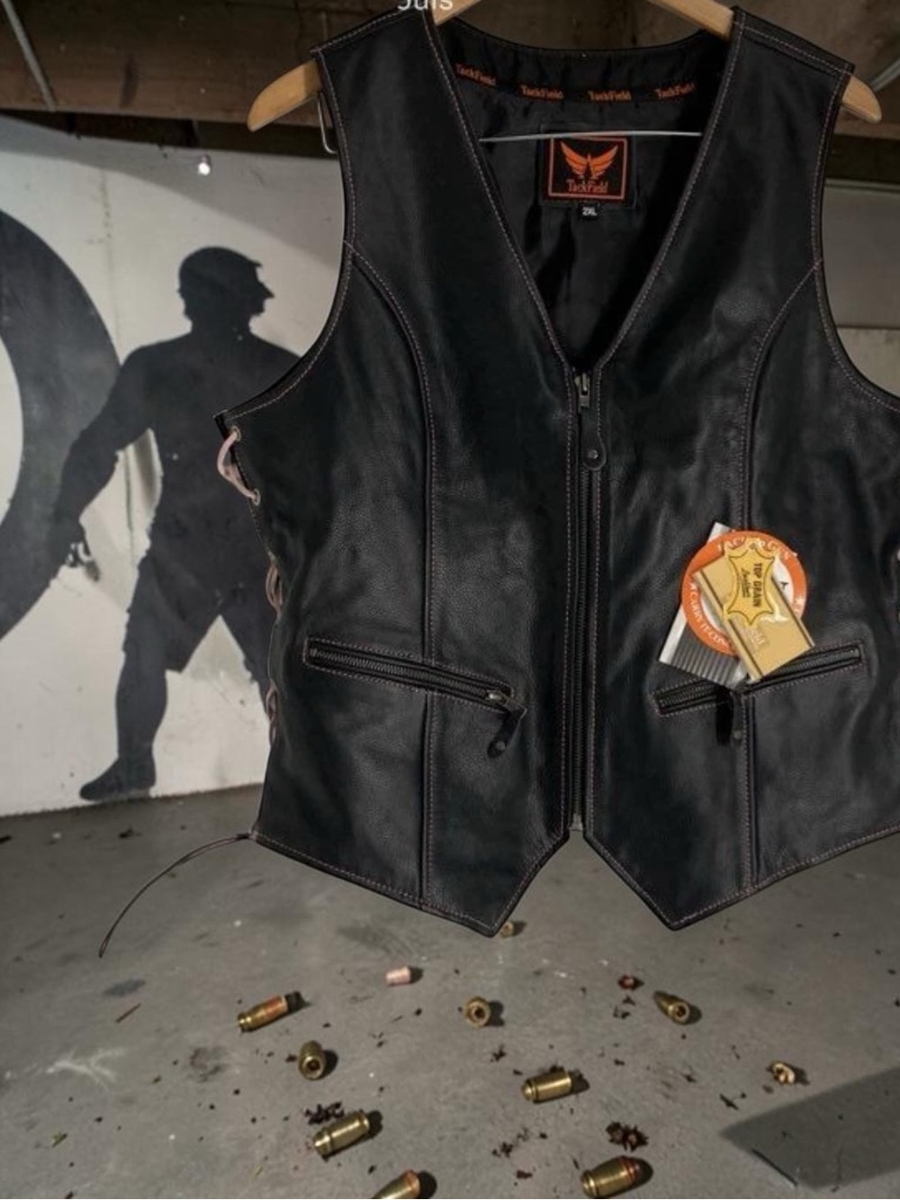 TackField Leather Motorcycle Vest NWT Size 2XL